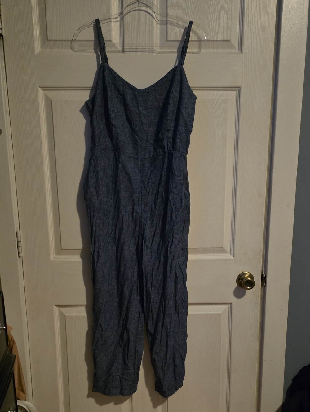 Linen "Denim" Jumpsuit W/ POCKETS XL
